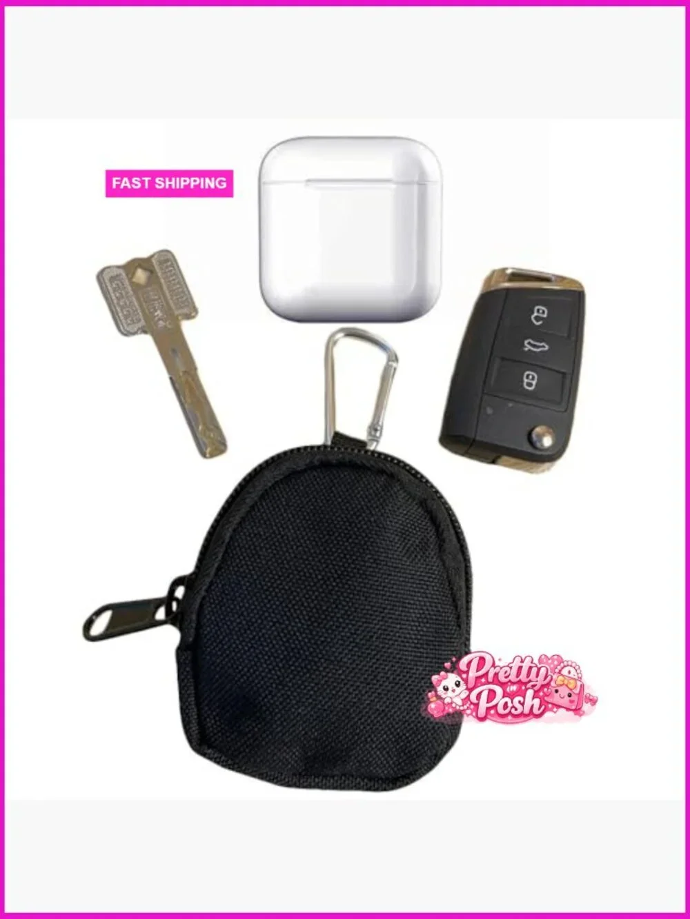 2 Pack Tactical Coin Purse Nylon Mini Tool Organizer Keychain Pouch